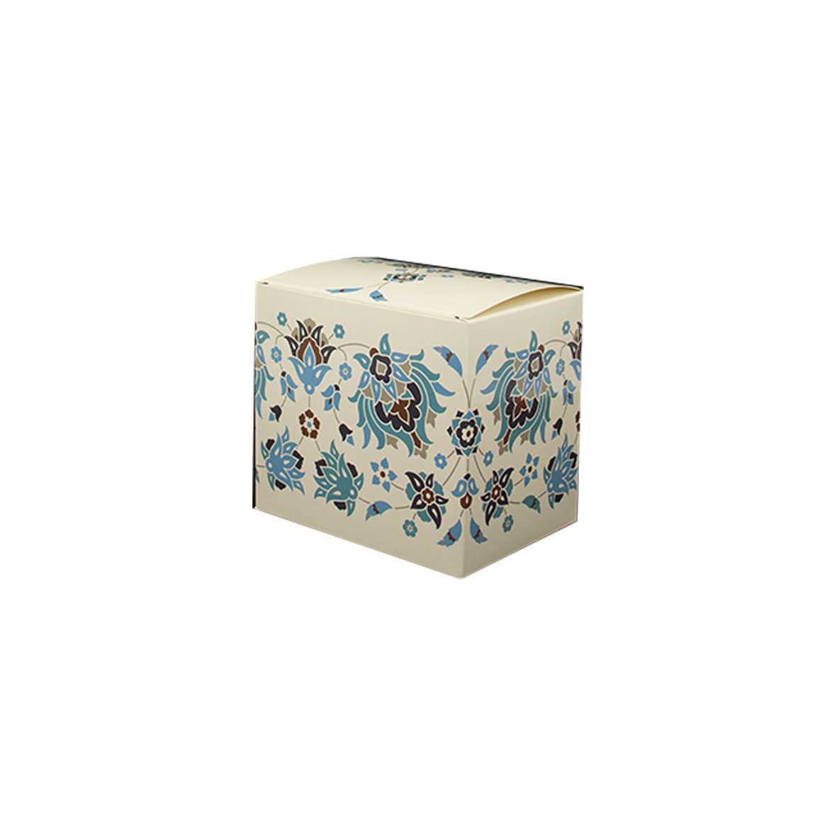 جعبه ماگ(لیوان) طرح سنتی آبی با زمینه کرم