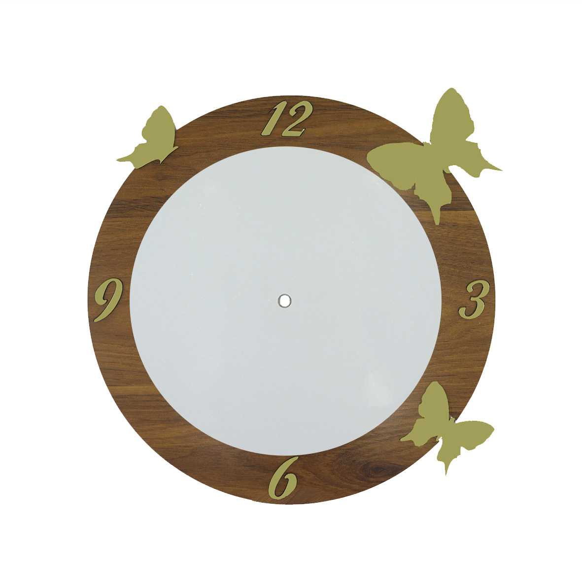 ساعت دیواری چوبی پروانه ای سابلیمیشن