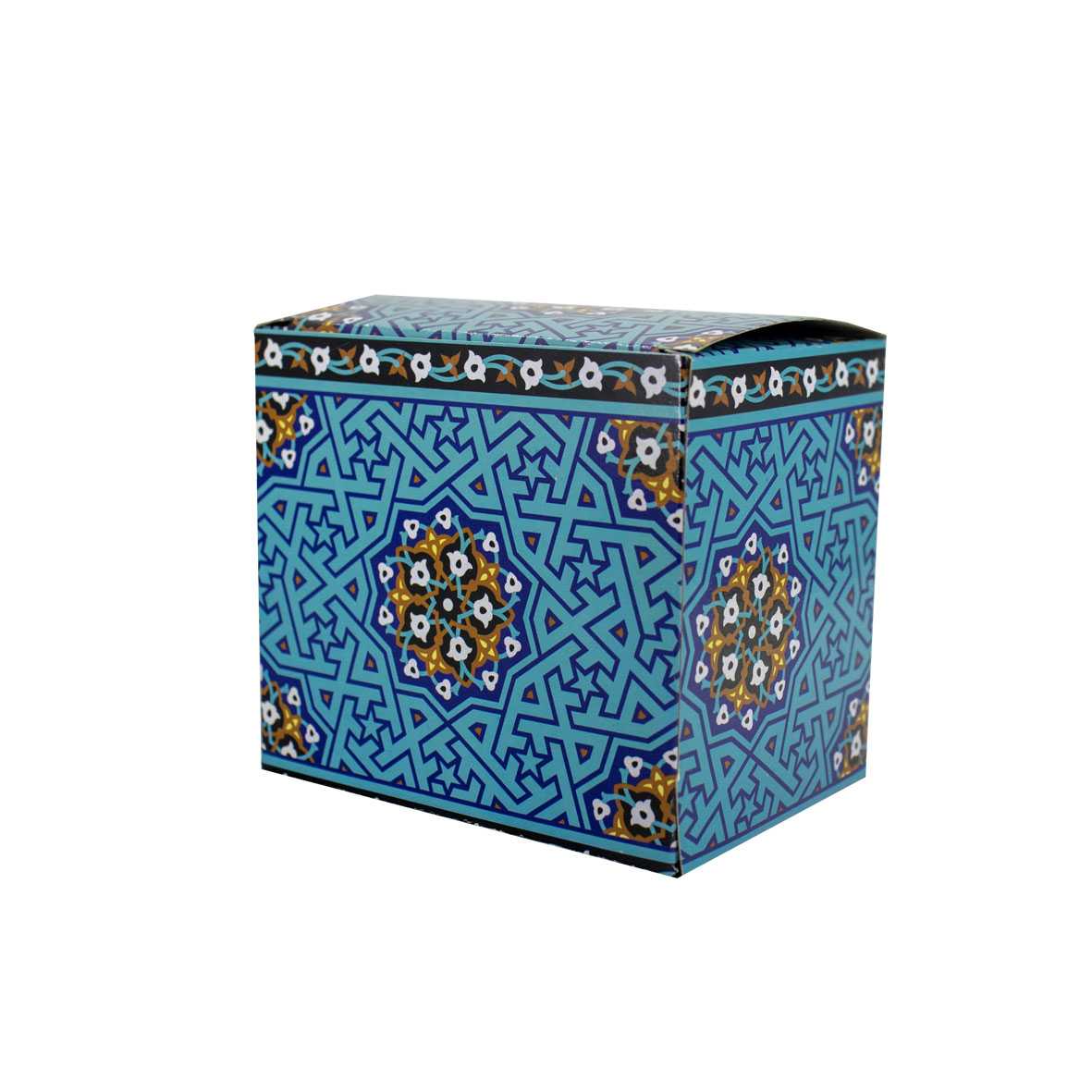 جعبه ماگ(لیوان) آبی با طرح سنتی