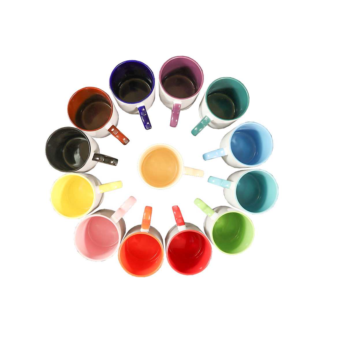 لیوان (ماگ) سابلیمیشن مدل دسته قلبی داخل رنگی oz11