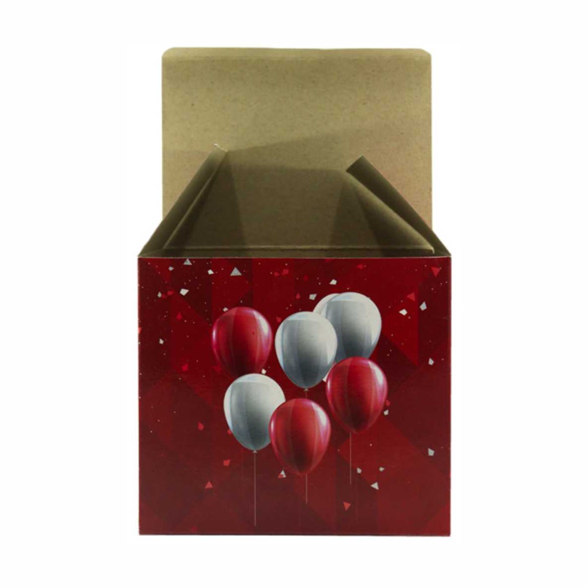 جعبه لیوان (ماگ) طرح بادکنک مدل پرفراژ دار جای دسته قلبی کد 136