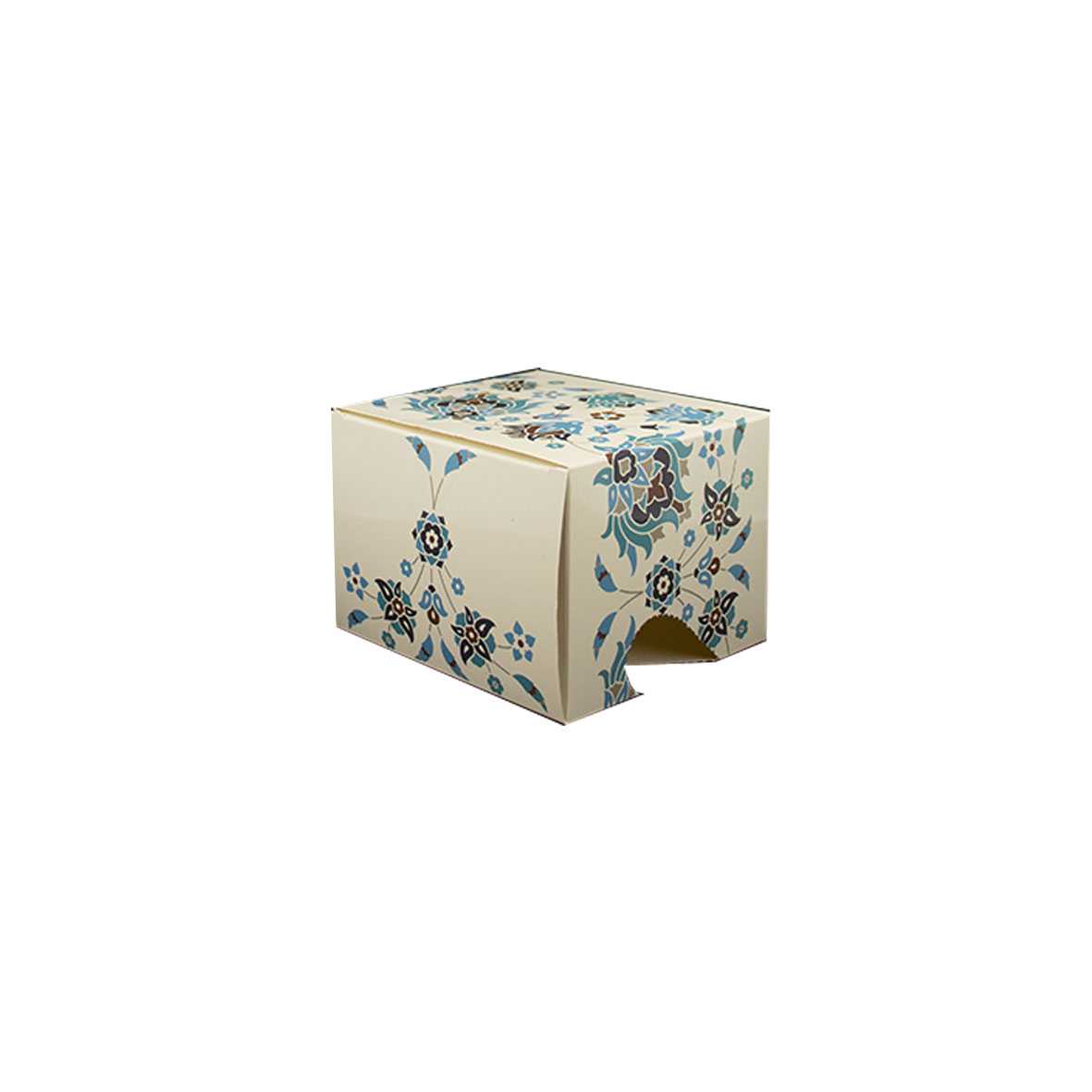 جعبه ماگ(لیوان) طرح سنتی آبی با زمینه کرم