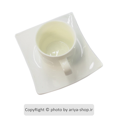 فنجان و نعلبکی مستطیل قاشق دار خام سابلیمیشن