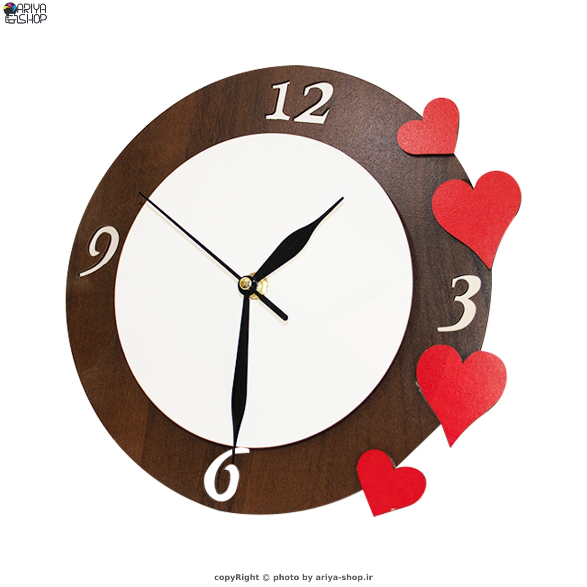 ساعت دیواری سابلیمیشن مدل لبه قلبی
